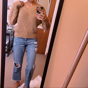 |h&m| fuzzy soft knit vneck sweater